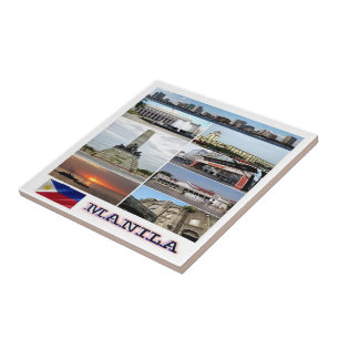 zPH004: mosaico de MANILA, Filipinas, Ásia,