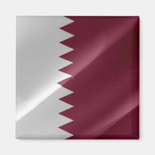 zQA002 acenando Qatari FLAG Qatar, Imã de geladeir