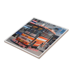 zTH027 BUS em RAYONG, Tailândia, Ásia,