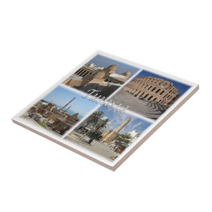 zTN018 TUNÍSIA, Mosaico, África,