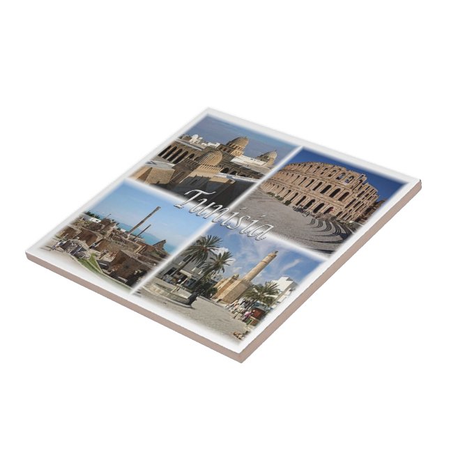 zTN018 TUNÍSIA, Mosaico, África, (Lateral)