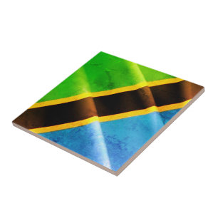 zTZ002 TANZÂNIA, Bandeira de Ondas, África,