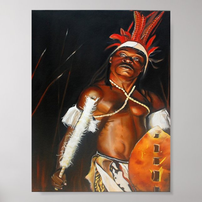 Zulu Warrior African Poster (Frente)