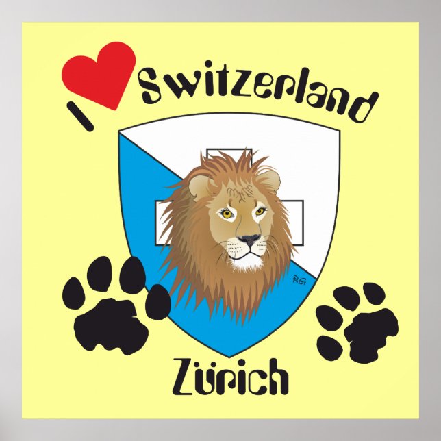 Zurique Suíça Switzerland poster (Frente)