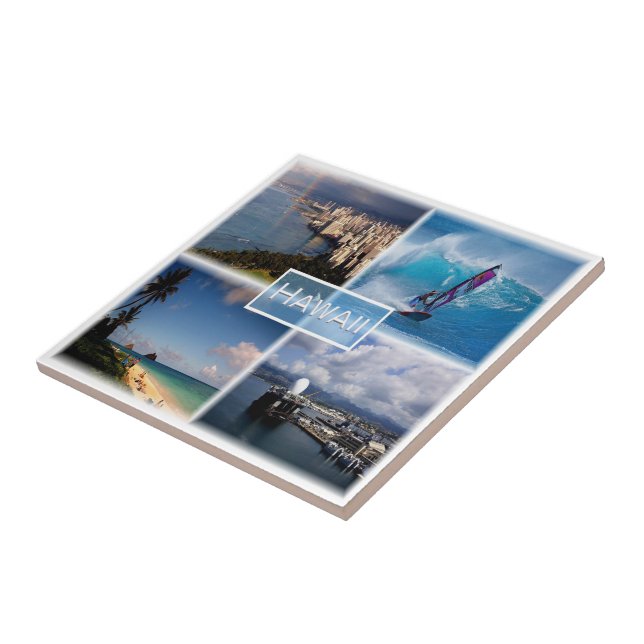 zUS021 HAWAII, Mosaico, Honolulu, América, (Lateral)